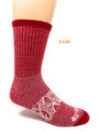 All-Purpose, All-Season, Crew Alpaca Socks -  Red Inside.