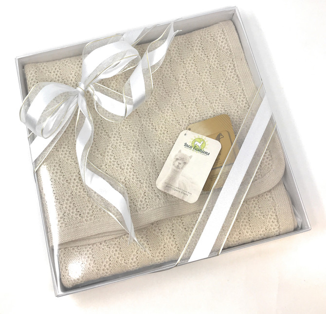 Baby Blanket - Lap Throw  in 100% Alpaca Wool 
Makes a great gift.