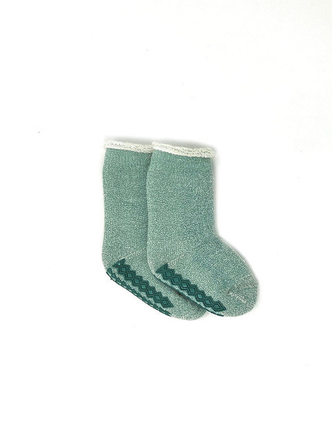 Kids Kozy Kick-Back Roll-Top Non-Skid Alpaca Socks - Baby socks, flat