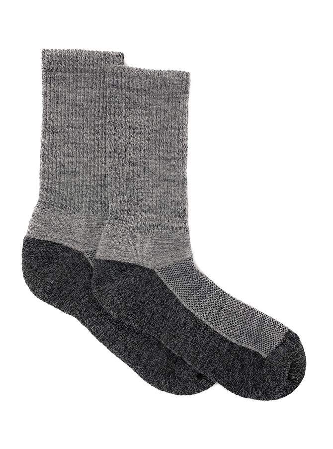 Cross Trainer Cushioned Athletic Crew Alpaca Socks Grey / Charcoal - Flat