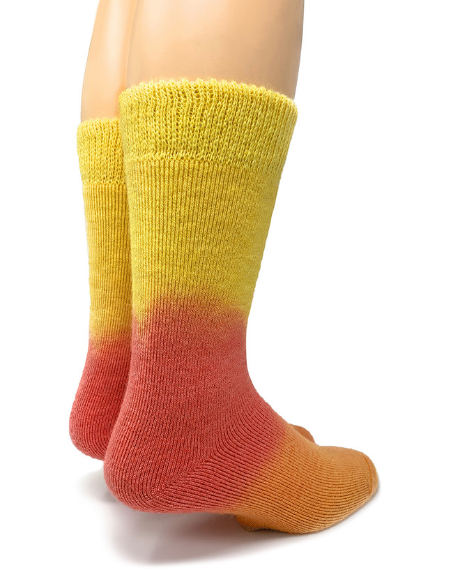 Trippy Tie Dye Terry Alpaca Outdoor Crew Socks Heel