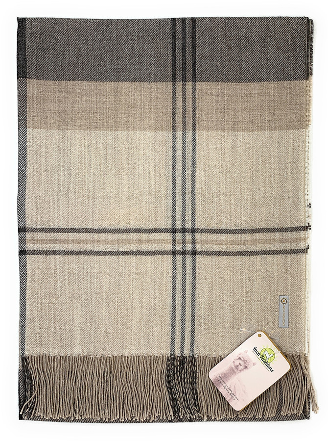 Max Plaid Organic Baby Alpaca Scarf and Wrap / Oversized 
Flat