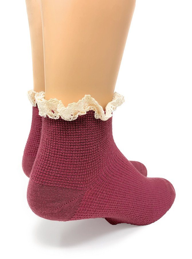 Women's Beloved Lace Anklet Alpaca Socks - 4-Season Alpaca Socks
Heel