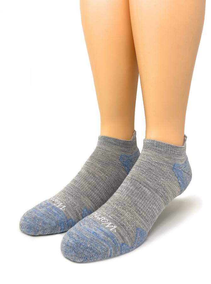 Endurance Max Cushioned Tab Alpaca Ankle Sock in Grey Blue WAT0 by Warrior Alpaca Socks  Toe Main