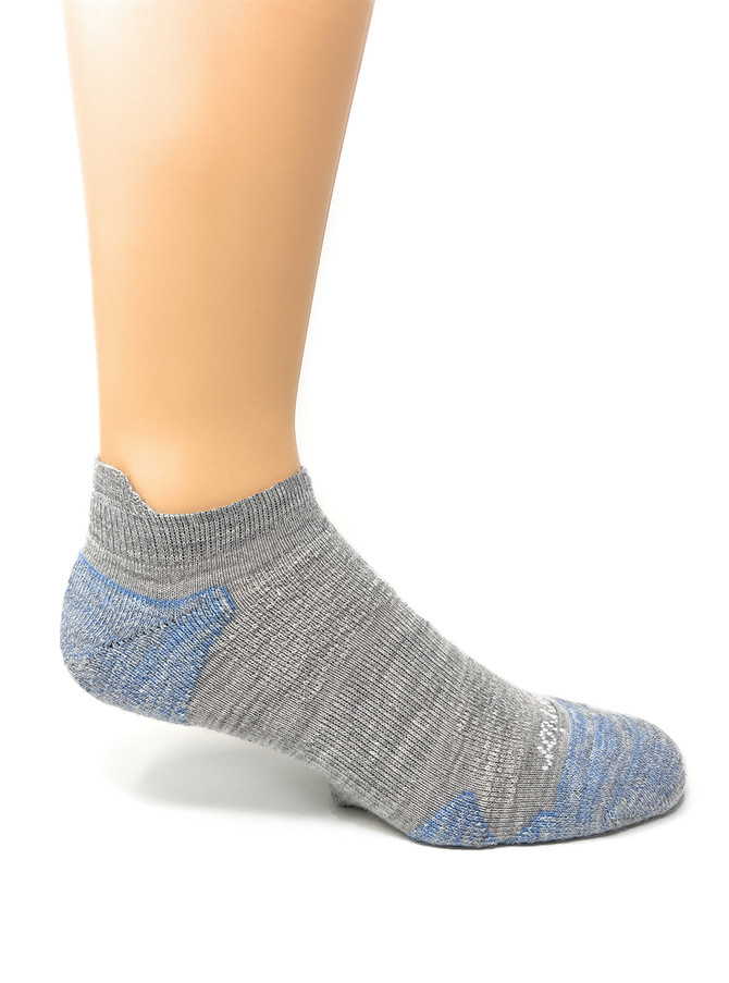 Endurance Max Cushioned Tab Ankle Alpaca Sock in Grey Blue WAT0 by Warrior Alpaca Socks  Side