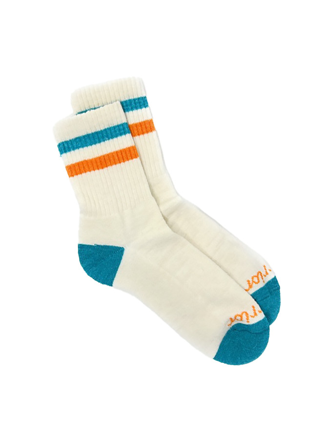Athletic Retro Quarter Crew Alpaca Socks for The Entire Family - Adult Flat