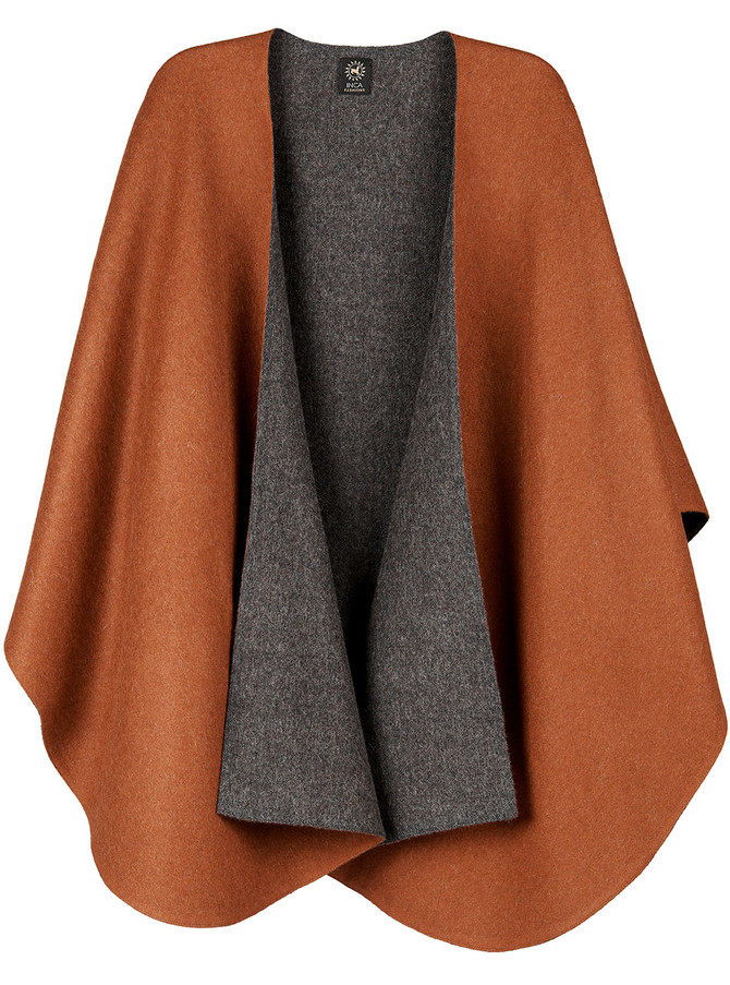 Reversible Ruana Wrap & Shawl - 100% Baby Alpaca Wool.
