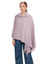Diaphanous Solid Baby Alpaca & Silk Shawl, in silver-rose, worn as wrap.