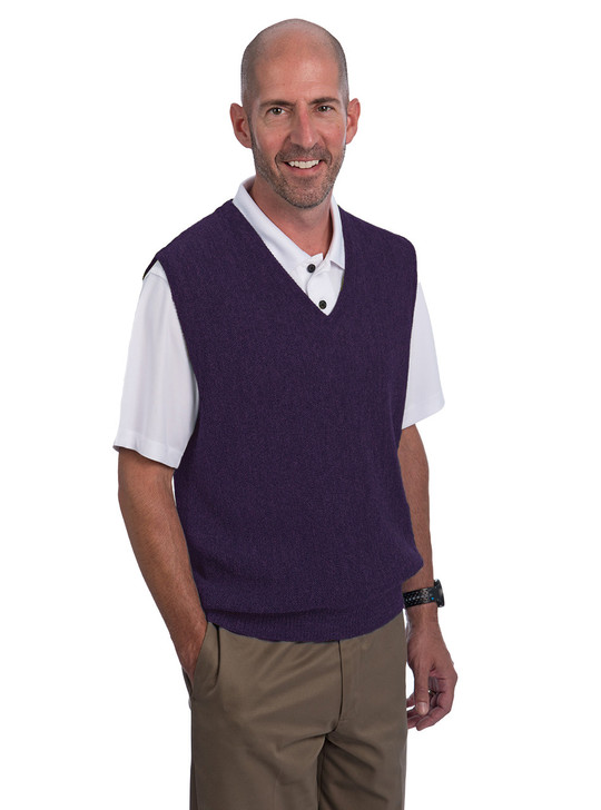 purple sweater vest