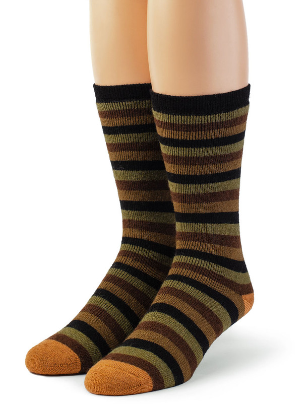 Lifesaver Alpaca Wool Socks - Multi Colored Terry Lined Crew Outdoor Socks - Main Thumbnail