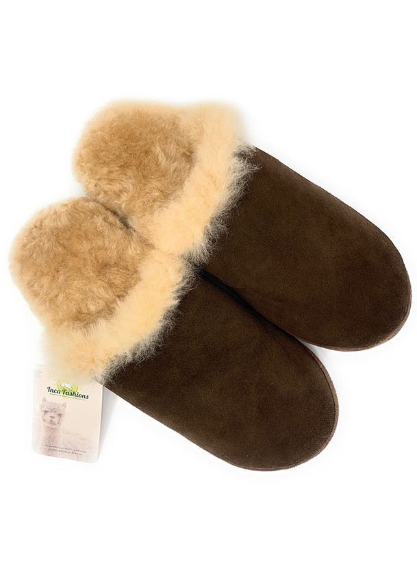 Raymis Unisex 100% Baby Alpaca Fur Suede Slippers - India | Ubuy