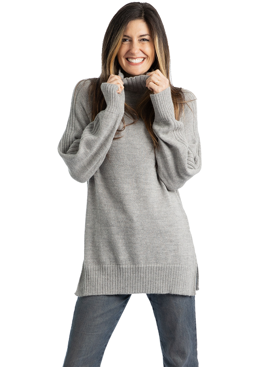 【GENERAL IDEA】Super-Fine Wool Half Neck Pullover Super Soft Polo Neck Aran Sweater | Aran Sweater Market