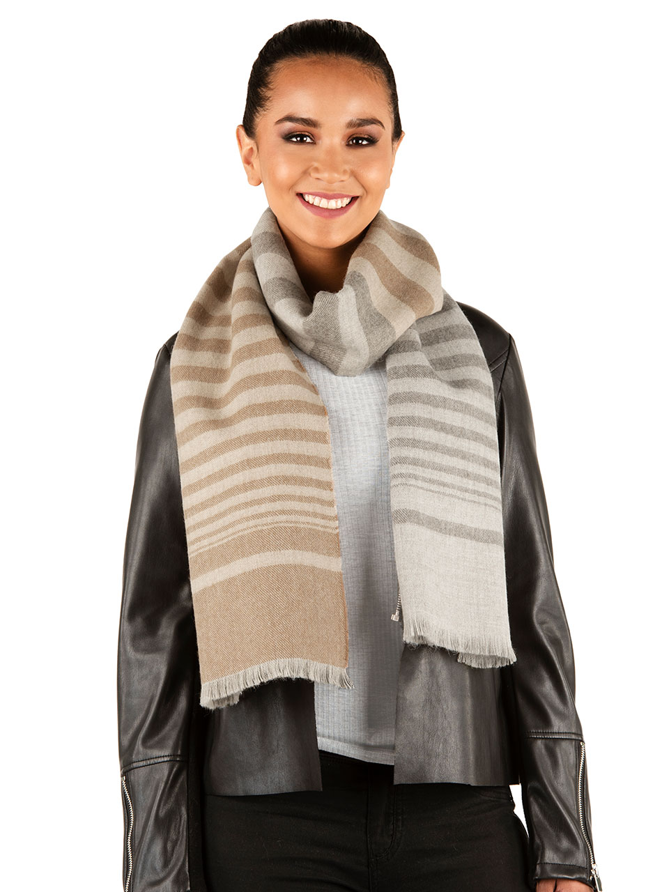 Between the Lines 100% Baby Alpaca Oversized Organic Scarf
