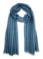Pinstripe Scarf,  100% Baby Alpaca Wool, in Slate / Moonstone Looped, Main image.