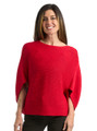 Sutton Ribbed Pullover in baby alpaca wool, Amaryllis Red on Woman, Main Image.