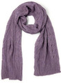 100% Baby Alpaca Chunky Cable Knit Scarf - Variegated Wild Plum,