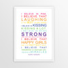 I Believe in Miracles Print in Rainbow, with optional Australian-made white timber frame
