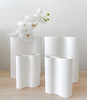 Marmoset Found - Ribbed Infinity Vase - Snow (S) styled with other Infinity Vases - Snow