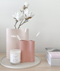 Marmoset Found - Smooth Infinity Vase - Ochre (S), styled with Smooth Infinity Vase - Nude (M), and Cloud Round Platter Chalk White (L)