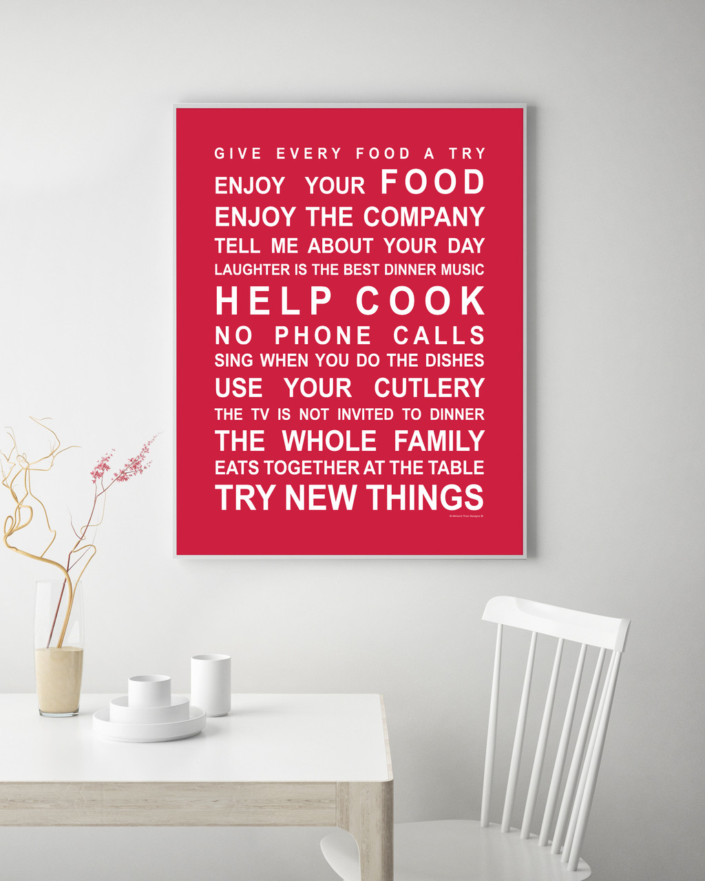 Kitchen Rules Print Almond Tree Designs Wall Art Gifts