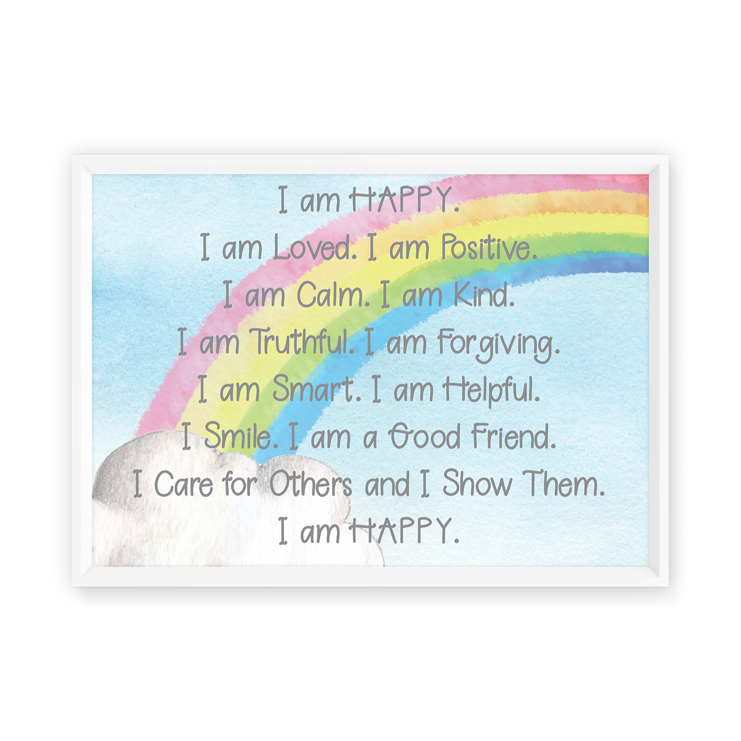 Kids Rainbow Digital Affirmation Print Almond Tree Designs