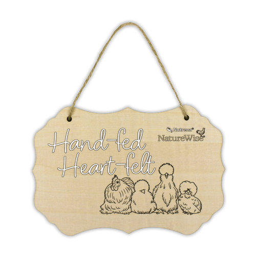 NatureWise Hand-fed Heart-felt Wooden Coop Sign - Pack of 10