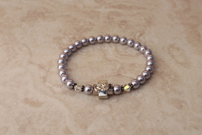 Amethyst Swarovski Pearl Prayer Bracelet