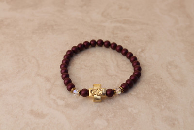 Orchid Swarovski Pearl Prayer Bracelet