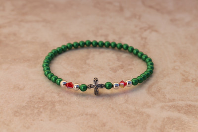 4mm Green Swarovski Pearl Wrist Rope