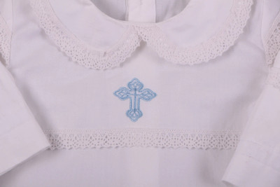 Baby Baptism Gown - Blue Cross 0-3 months