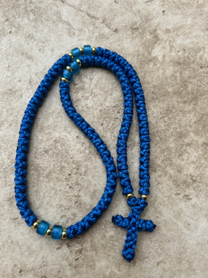 Blue 100 knot Greek Prayer Rope