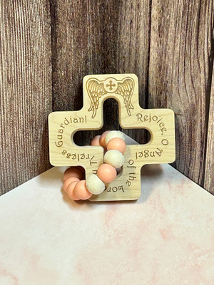 Guardian Angel Teether - Pink/Cream