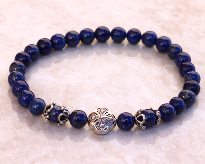 Semi-Precious Stone Lapis Lazuli Prayer Bracelet