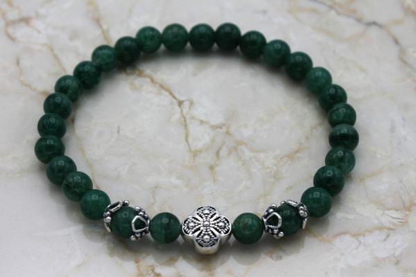 Semi-Precious Stone Jade Prayer Bracelet