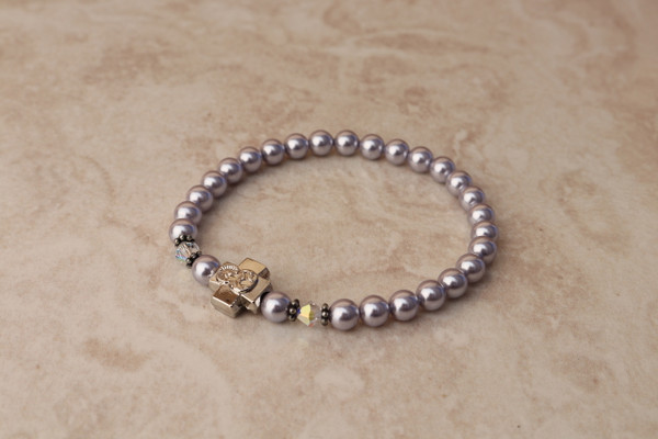 Amethyst Swarovski Pearl Prayer Bracelet