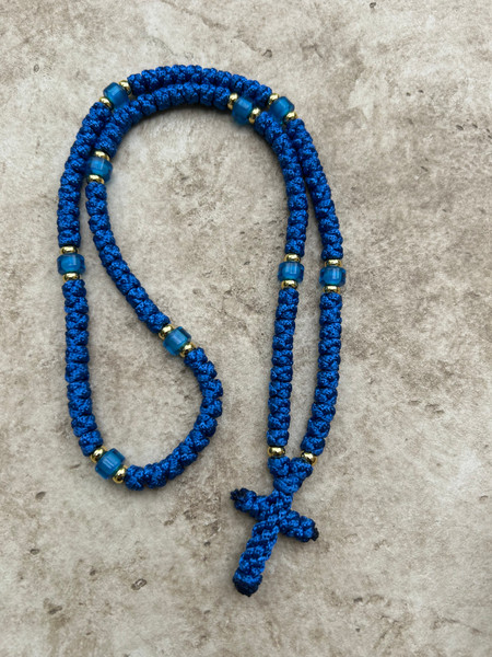Blue 100 knot Russian Prayer Rope