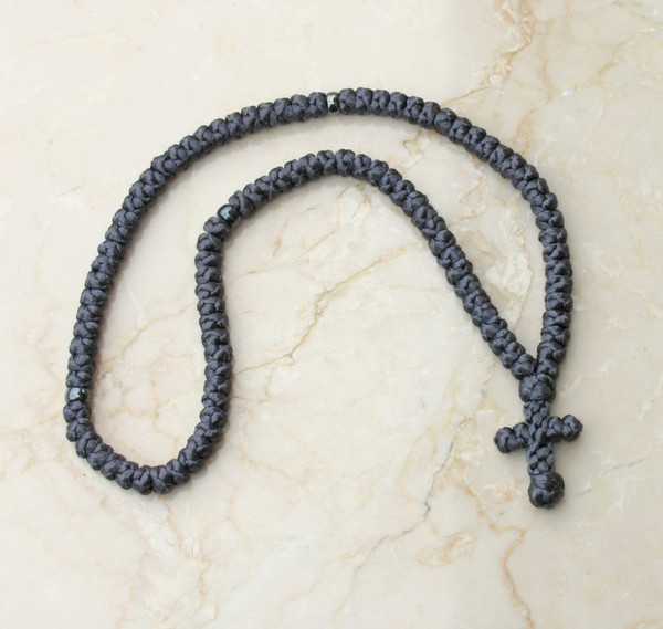 100-knot Greek Prayer Rope - Deep Grey