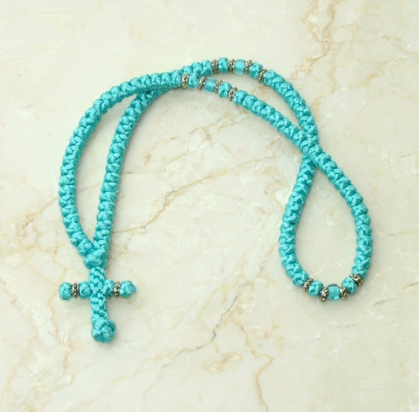 100-knot Greek with Accents - Turquoise