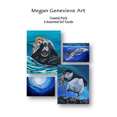 Notecard 4 Pack - Coastal - Megan Genevieve Art