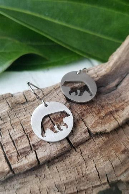 Alaska Here & There Jewelry - Earrings Bear Round Dangles Alaska Here & There Jewelry - Earrings Bear Round Dangles
