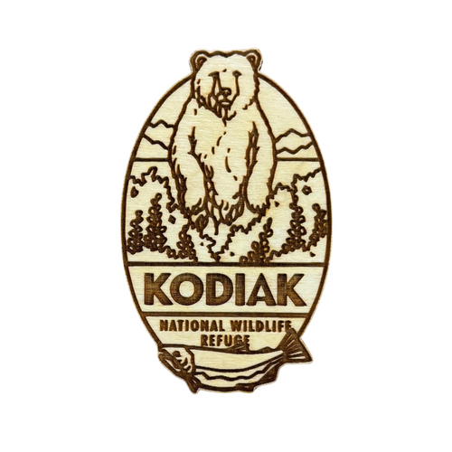 Magnet Kodiak NWR Wood DA Logo