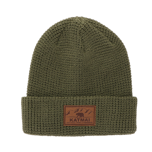 Beanie Green Leather Patch KATM