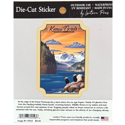 Sticker Kenai Fjords Tufted Puffin Die-Cut