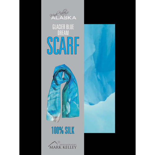 Glacier Blue Dream 100% Silk Scarf