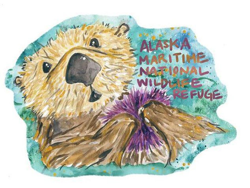 Sea Otter Sticker Alaska Maritime NWR
