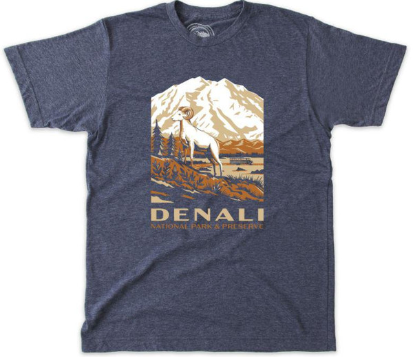 T-Shirt - Denali Retro - Slate Blue
