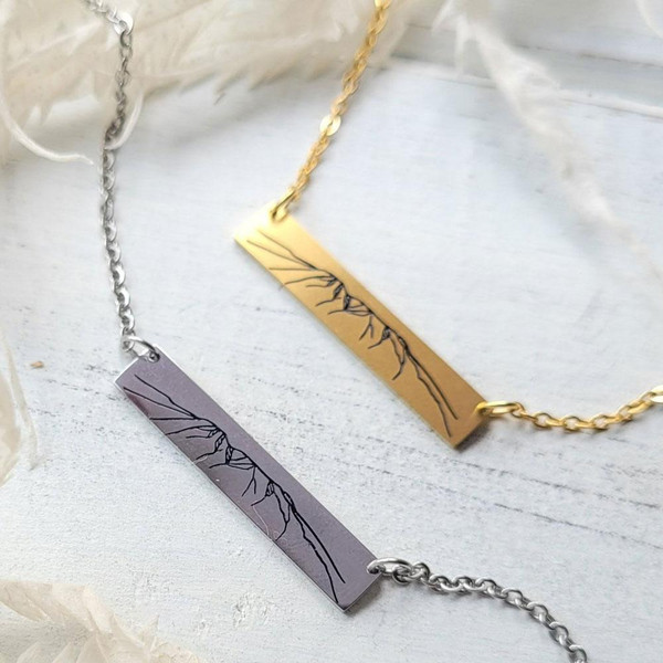 Necklace - Alaskan Mountain Horizontal Bar - Here & There