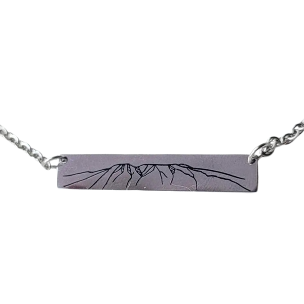 Necklace Alaskan Mountain Horizontal Bar - Here & There