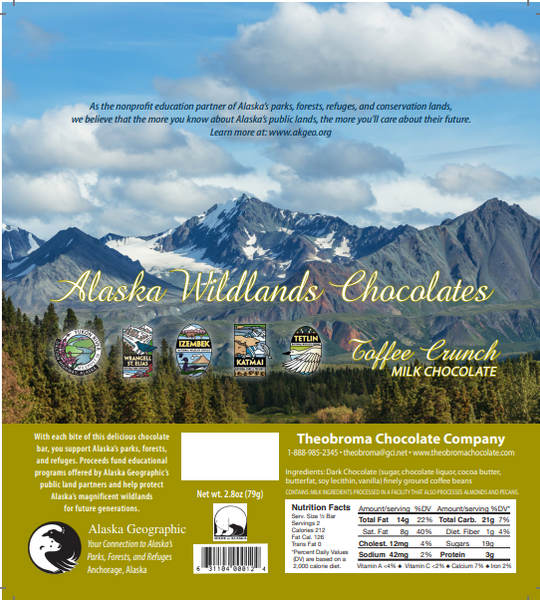 Chocolate Bar - Toffee Crunch Milk Chocolate - Alaska Wildlands