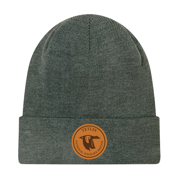 Beanie Tetlin Heather Charcoal w/ Microsuede Patch